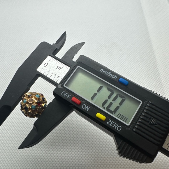 VINTAGE 3-DIMENSION 14K GOLD MULTI-COLOR ‘SPUTNIK’ SPHERE CHARM/PENDANT-EUROPEAN - Picture 12 of 12